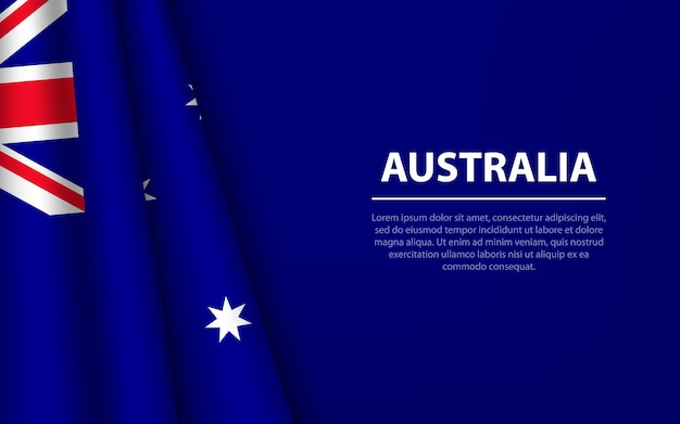 Onda bandiera dell'Australia con sfondo copyspace