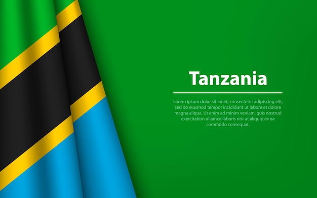 Onda bandiera della Tanzania con sfondo copyspace