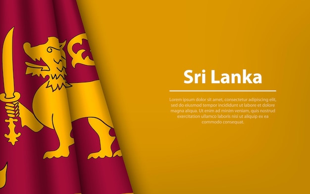 Onda bandiera dello Sri Lanka con sfondo copyspace