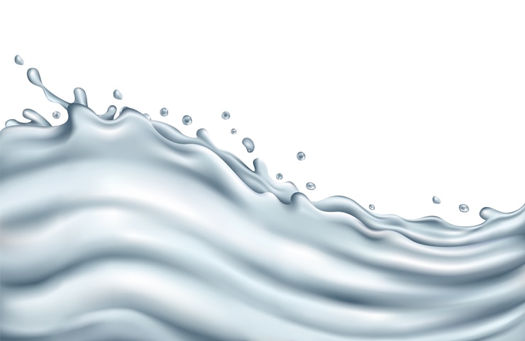 Vettore onda della spruzzata dell'acqua libera su una priorità bassa bianca