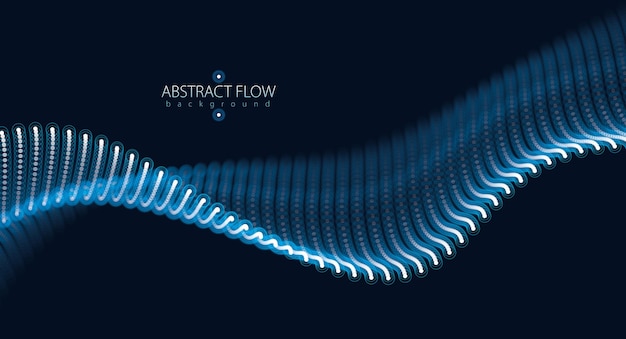 Onda di particelle. Sfondo astratto di vettore di luci sfocate. Bella serie di punti luminosi a forma di onda.
