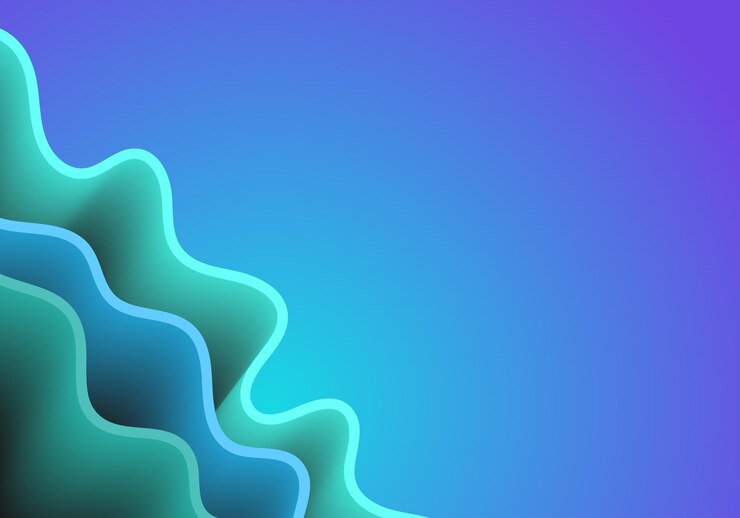 Vettore onda fluida colorata. composizioni geometriche a due tonalità con forma di flusso 3d sfumata. sfondo moderno.