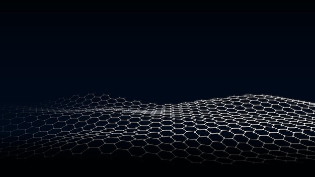 Onda futuristica vettoriale Tecnologia digitale Big data
