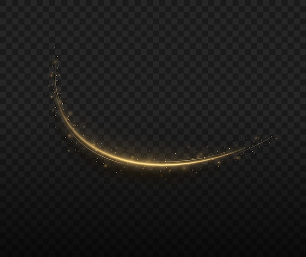 Onda scintillante di coriandoli Polvere gialla, scintille gialle e stelle dorate brillano di luce speciale