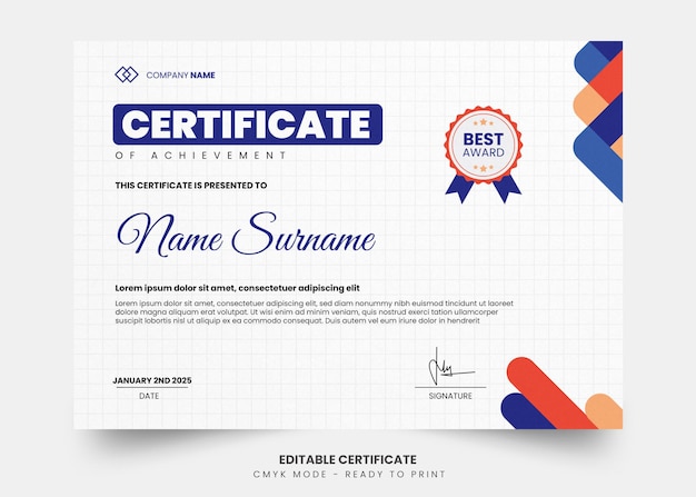 Onda semplice e modello di certificato astratto moderno