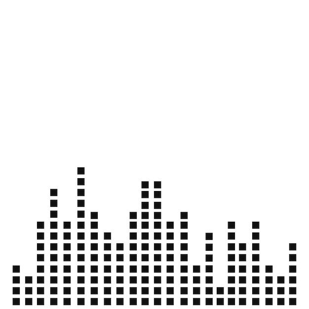 Onda sonora nera Musica frequenza audio linea audio onda volume del segnale radio elettronico