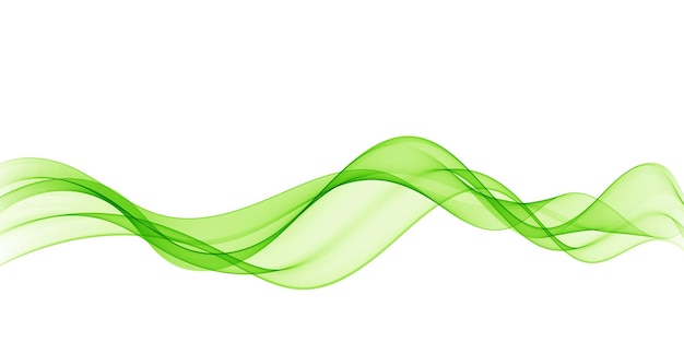 Onda verde. Flusso di onda astratta verde, elemento di disegno astratto di vettore.