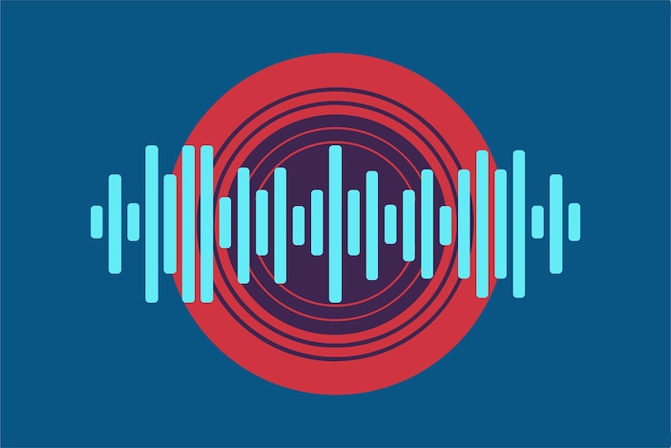 Vettore ondata sonora del podcast vettore dello spettro audio
