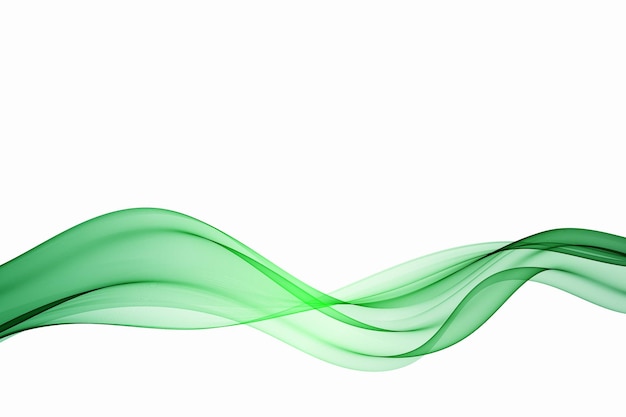 Ondata verde linee verdi trasparenti flusso fondo ondata astratta