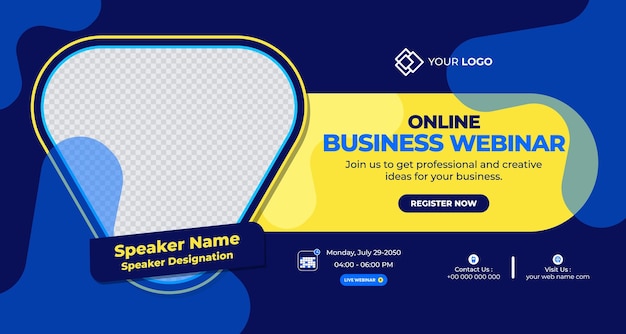 Online Live Corporate Business Webinar Web Banner Annual Business Invitation Conference Template Live Webinar learning Course Announcement Poster Concept Social Media Post e Banner Design