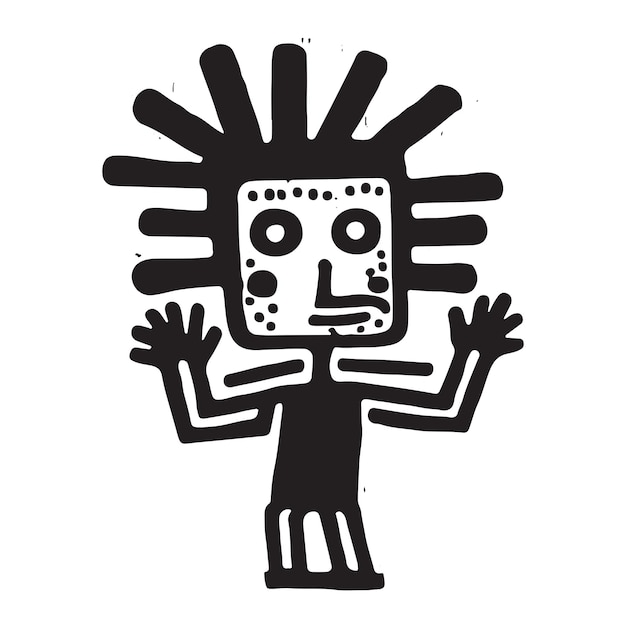 Opera d'arte in bianco e nero ispirata alle sottoculture degli anni '90 e 2000 Keith Haring JeanMichel Basquiat