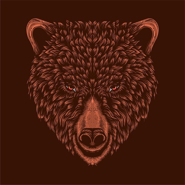opera d'arte testa d'orso per tatuaggio