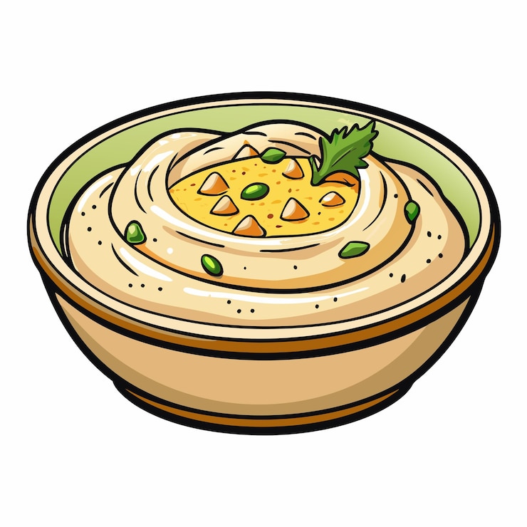 Vettore opere artistiche alimentari hummus vector