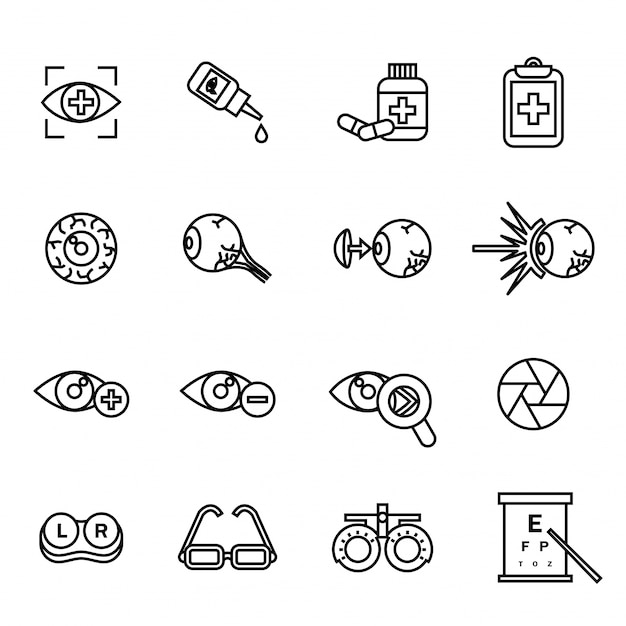 Optometry Set di icone correlate