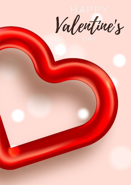 Opuscolo d'amore. Carta regalo poster. Modello della bandiera di vendita per San Valentino. Banner con cuori e regali.