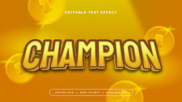 Orange e giallo campione 3D effetto di carattere di testo modificabile