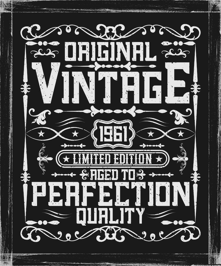Vettore original vintage 1961 edizione limitata invecchiata alla perfezione qualità vintage design di maglietta di compleanno