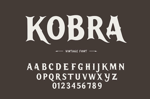 Originario alfabeto retro personaggi creativi set vintage tipografia elegante