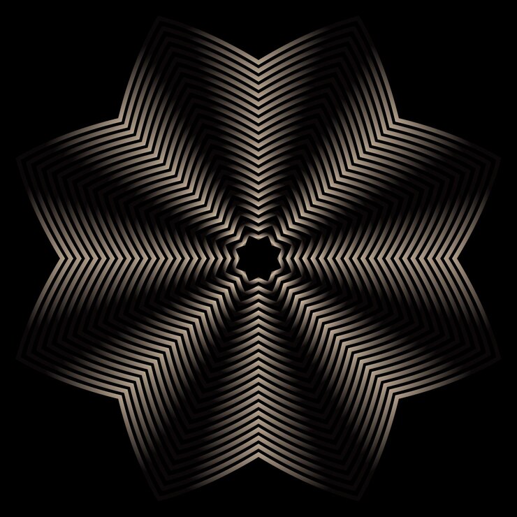 Ornamenti di progettazione di carta da parati decorazione batik stoffa kaleidoscopica astratta arte ottica