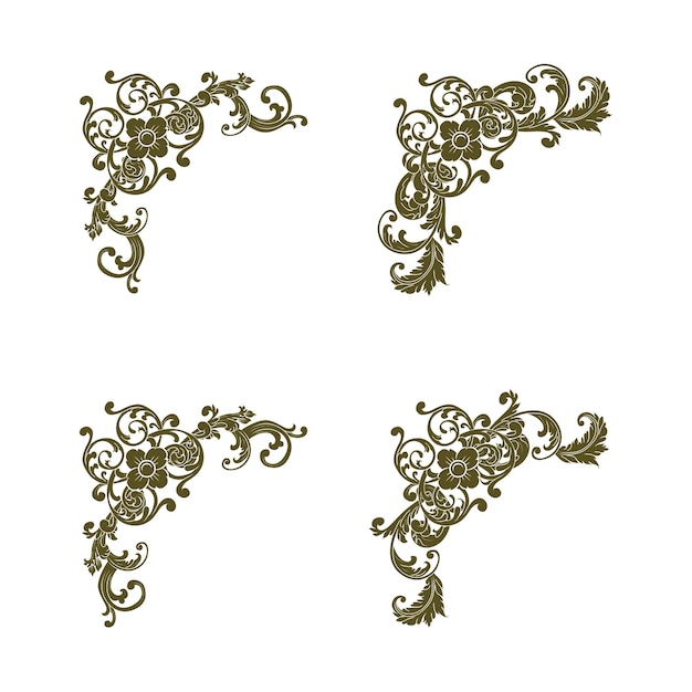 Ornamenti vettoriali di nozze Vintage classici Cornici Elementi separatori Inviti di nozze vintage classici
