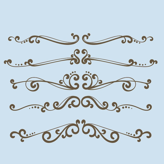 Ornamenti vintage Collezione di ornamenti vintage disegnati a mano cornici e bordi set cornice fotografica d'oro