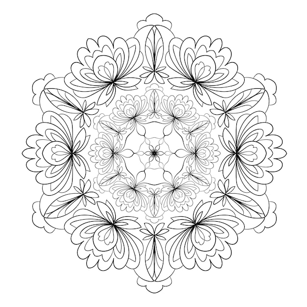 Ornamento astratto Modello elegante mandala Elemento di pagina da colorare