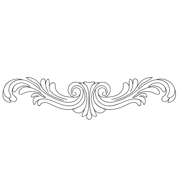 Ornamento barocco vintage, angolo. Modello retrò d'acanto in stile antico.