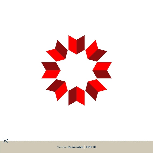 Ornamento Cerchio Freccia Vettore Logo Modello Illustrazione Disegno Vettoriale EPS 10