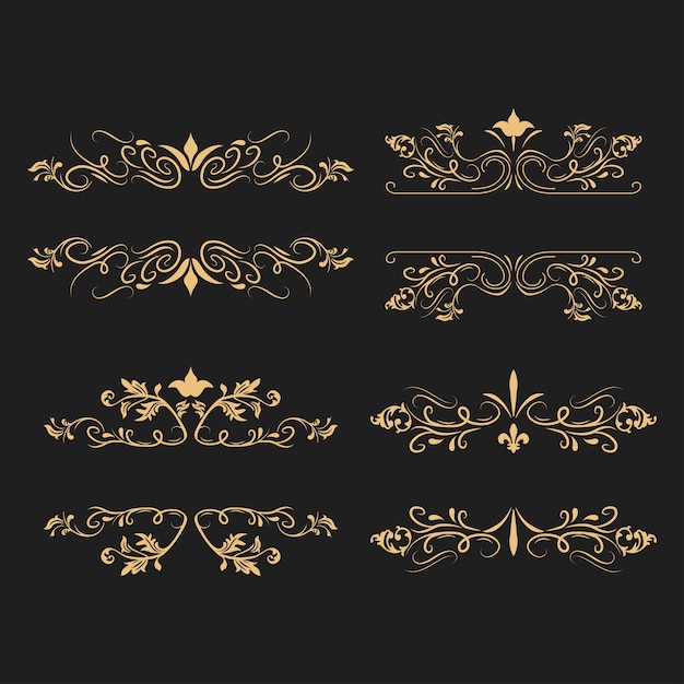 Ornamento floreale d&#39;epoca per invito, congratulazioni e collezione di biglietti d&#39;auguri