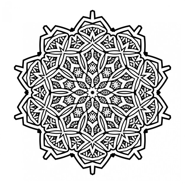 Ornamento in bianco e nero con stile mandala