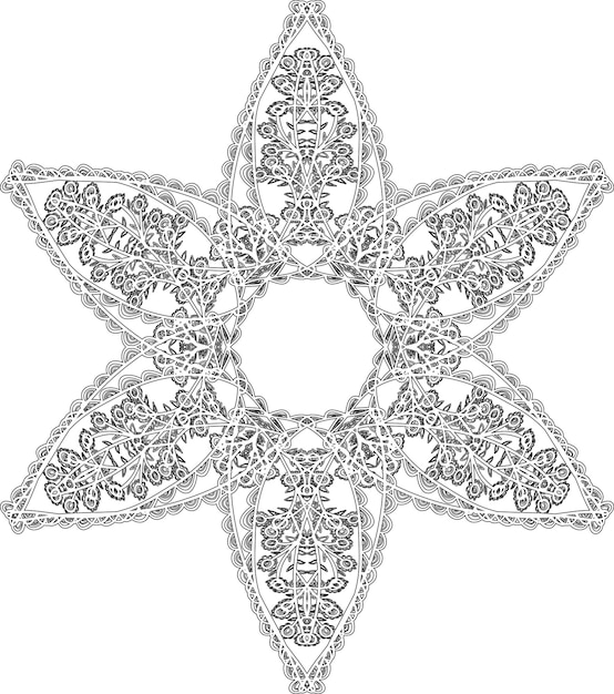 Ornamento mandala nero