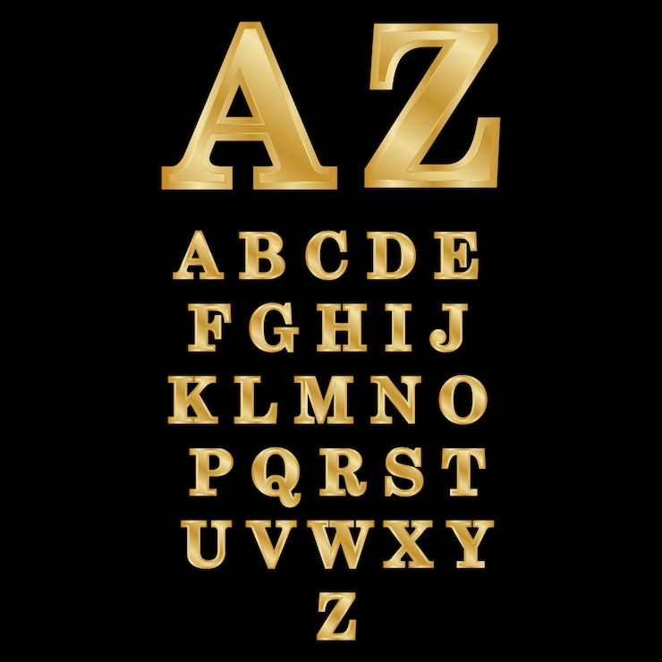 Vettore oro 3d lettering az illustrazione vettoriale