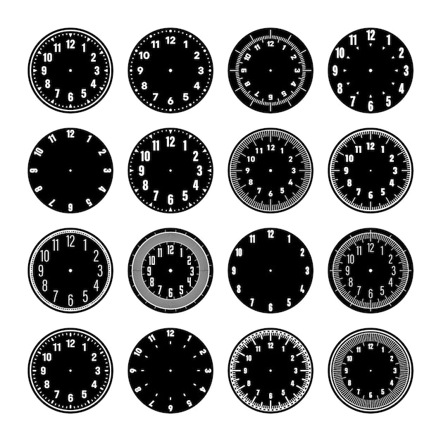 Orologi meccanici con quadrante con numeri, temporizzatore a cornice o elemento di cronometro con minuti e ore