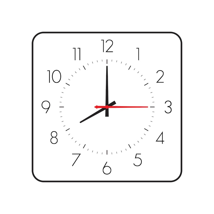 Vettore orologio a parete vettoriale bianco e nero