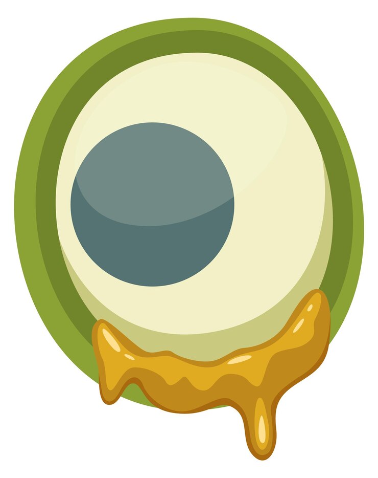 Vettore orrore occhio di mostro verde parte della faccia zombie spaventosa
