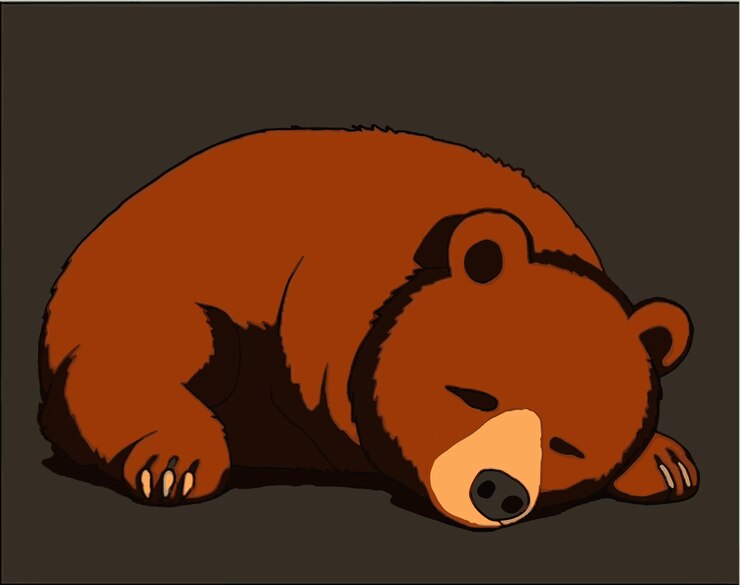 Vettore orso addormentato