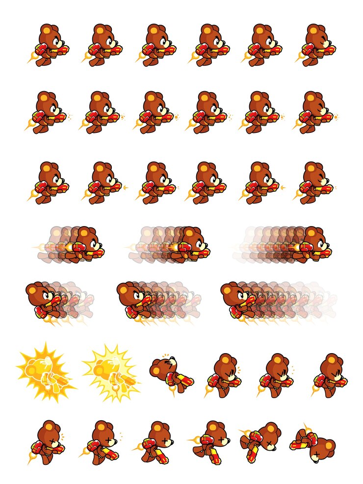 Orso bruno con Jet Pack e Gun Game Sprites