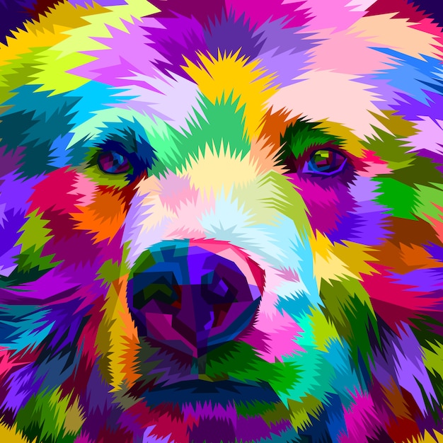 Orso colorato da vicino