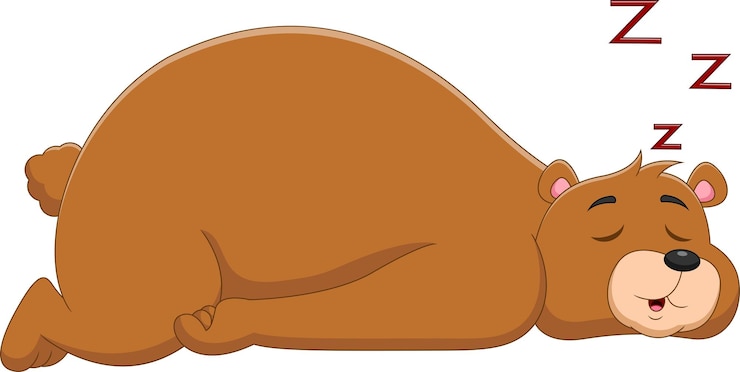 Vettore orso del bambino del fumetto che dorme