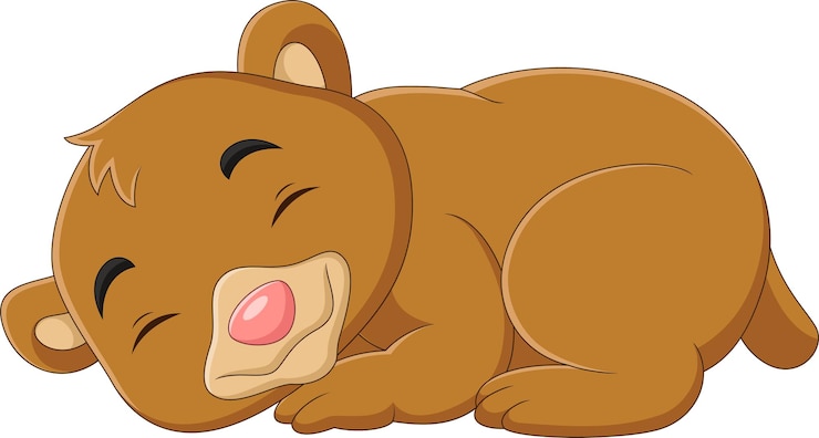 Vettore orso divertente del bambino del fumetto che dorme