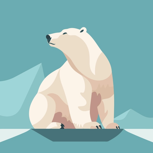 Orso polare bianco isolato su sfondo blu