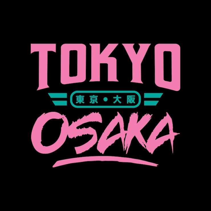 Vettore osaka tokyo giappone tshirt vintage streetwear tipografia slogan tshirt design illustrazione vettoriale