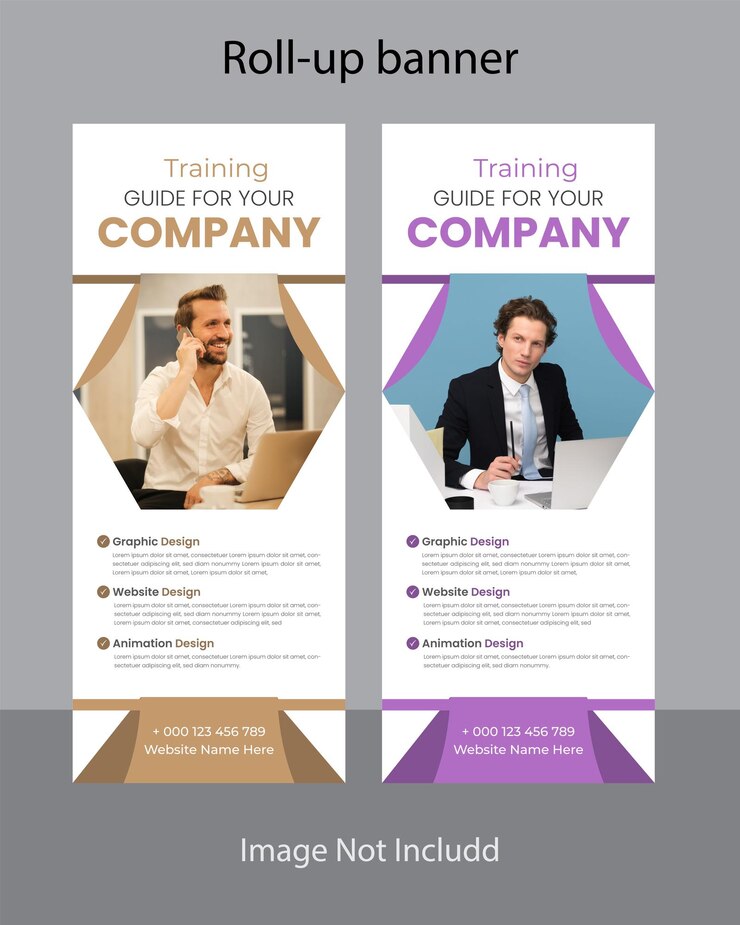 Vettore otterrai un banner professionale roll banner design all'aperto o segno