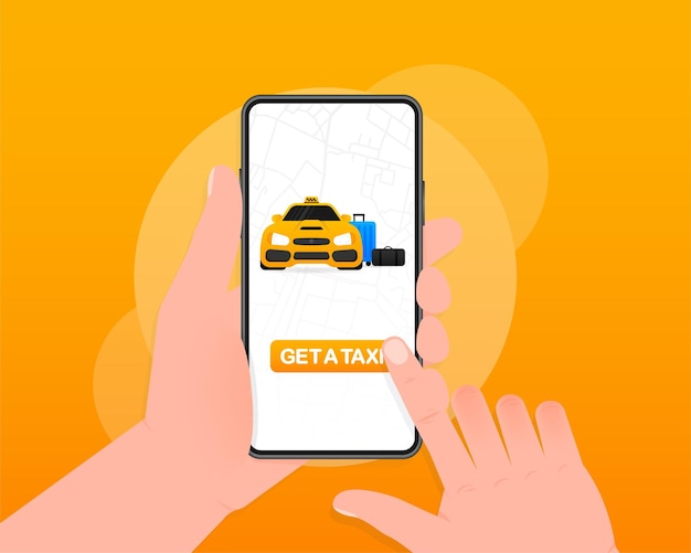 Ottieni uno sfondo di illustrazione del taxi Icona del vettore di affari Concetto di affari