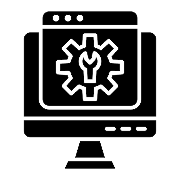 Ottimizzazione Web Glyph Solid Black Illustration