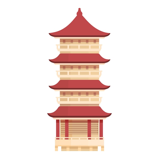 Outing pagoda icona vettore cartoon Cina edificio tempio della città