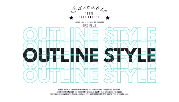 Outline Style cool effetto testo modificabile