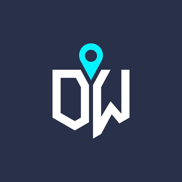OW Location Logo Design per il reclutamento e la navigazione Letter OW Logo Vector Icon