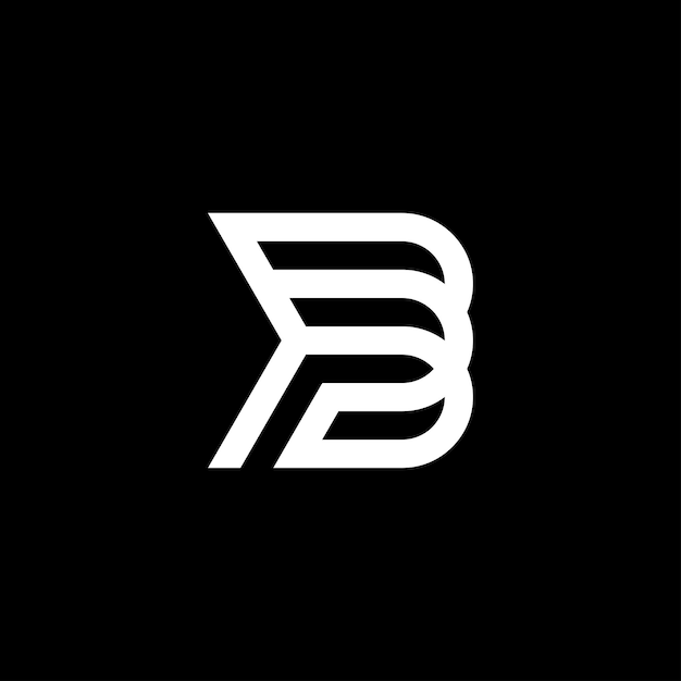 P con B monogramma logo design concept premium vettoriale