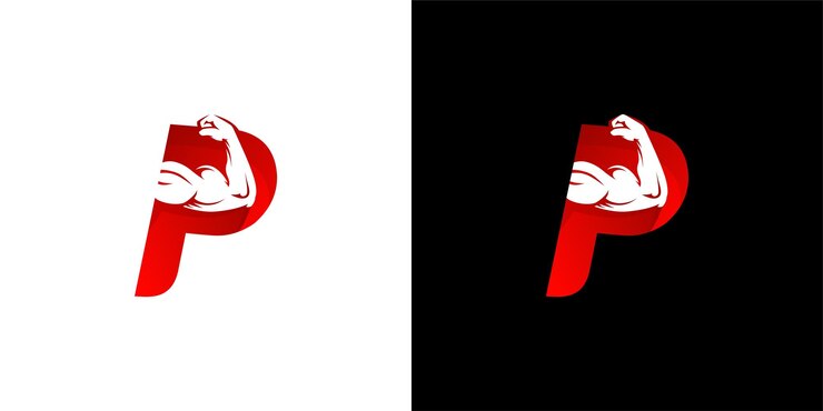 P del muscolo della mano vettore del logo